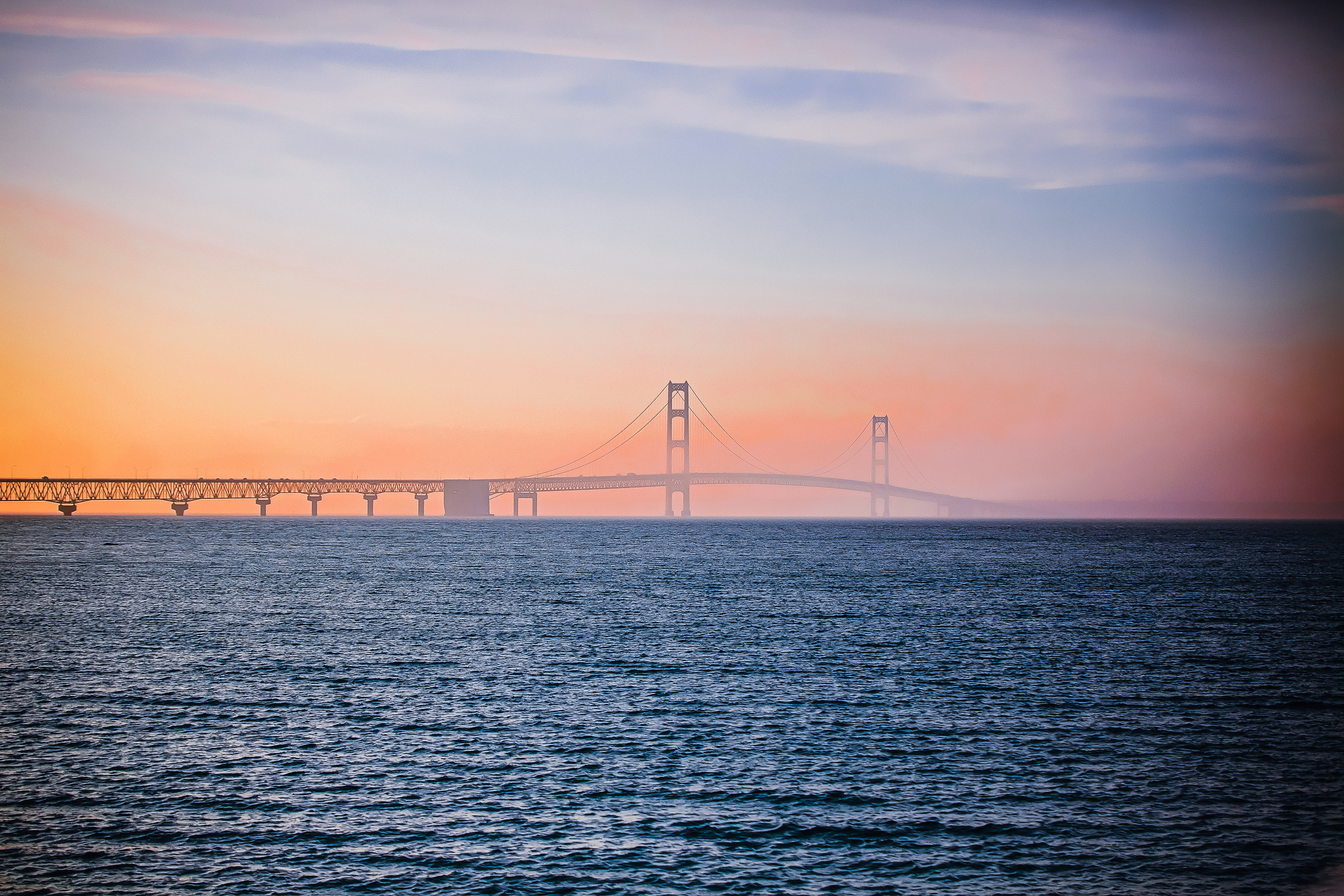 The Straits of Mackinac Under the Mackinac Bridge